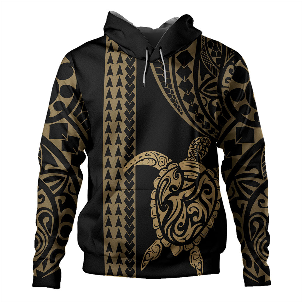 Hawaii Hoodie Polynesian Tribal Turtle Gold