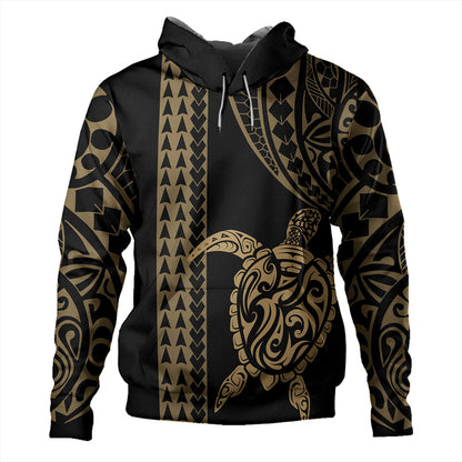 Hawaii Hoodie Polynesian Tribal Turtle Gold