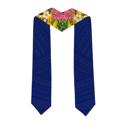 Guam Graduation Stole Custom Polynesian Tribal Tropical Leaves