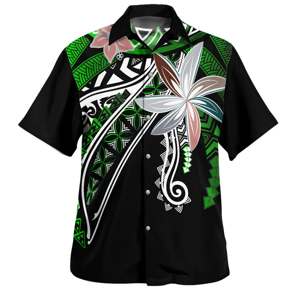 Polynesian Hawaiian Shirt Custom Personalised Fanciful Forest Green