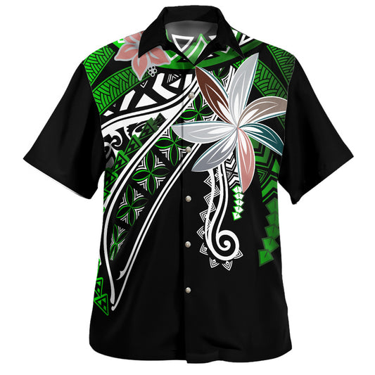 Polynesian Hawaiian Shirt Custom Personalised Fanciful Forest Green