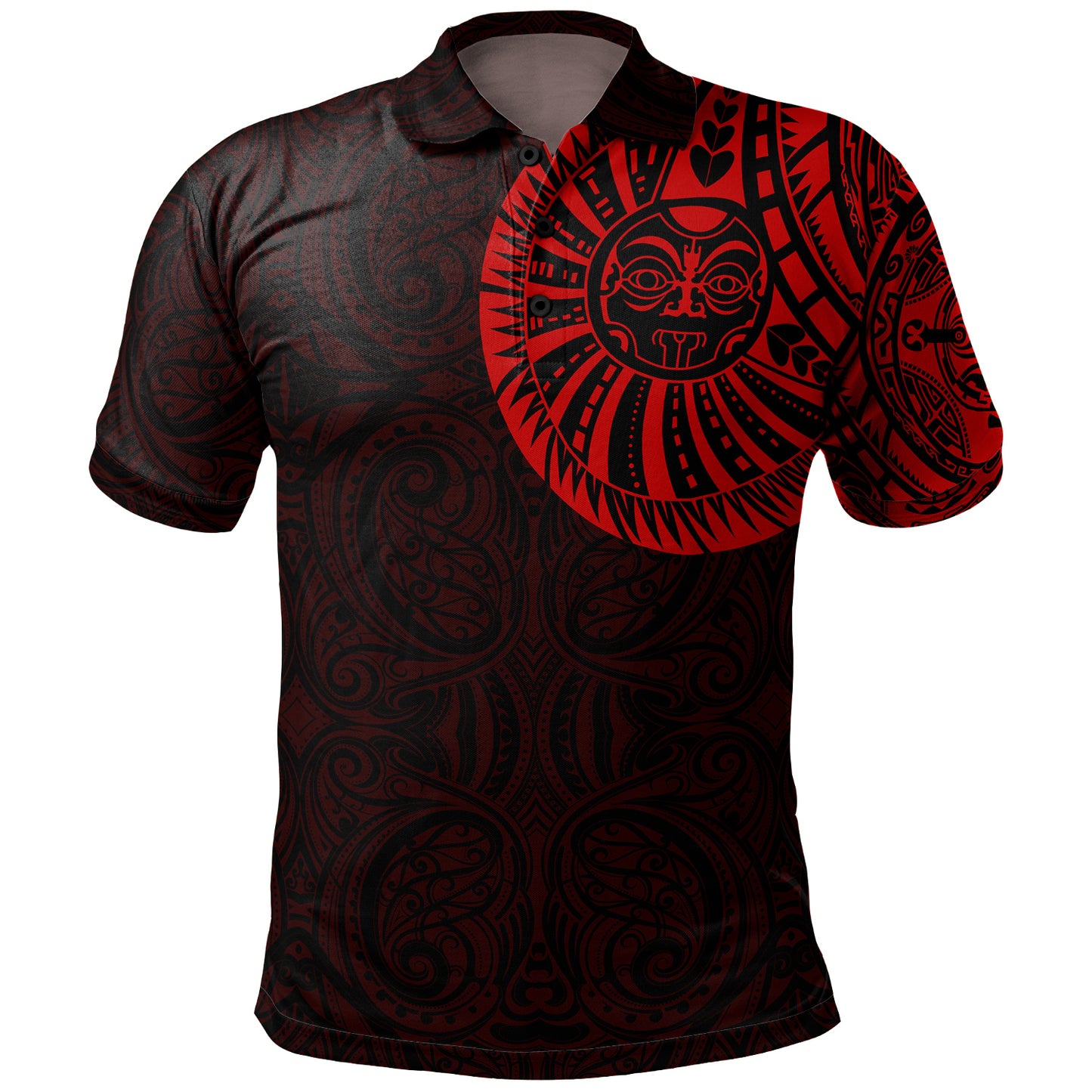 Polynesian Custom Personalised Polo Shirt - Maori Warrior Tattoo Full Color