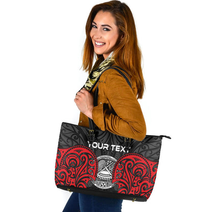 American Samoa Leather Tote Bag - Polynesian Spirit
