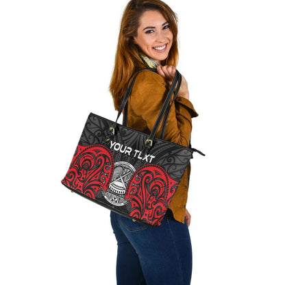 American Samoa Leather Tote Bag - Polynesian Spirit