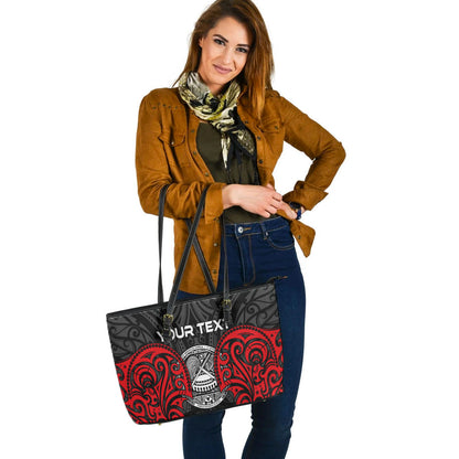 American Samoa Leather Tote Bag - Polynesian Spirit