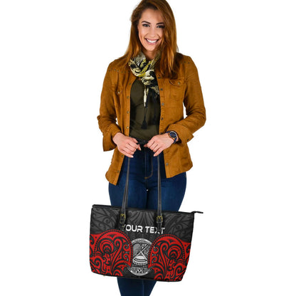 American Samoa Leather Tote Bag - Polynesian Spirit