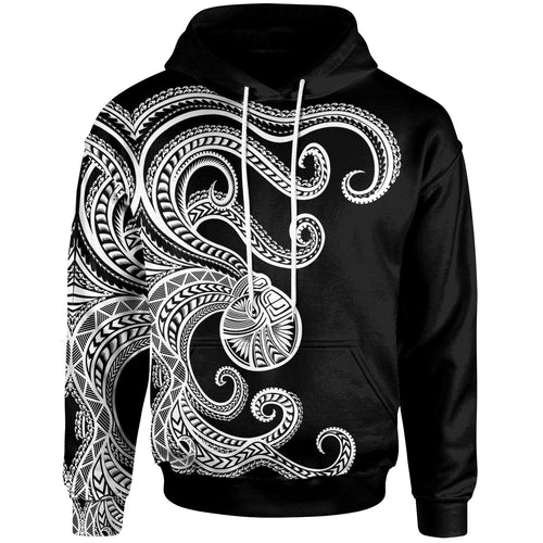 Polynesian Octopus Hoodie Black Color