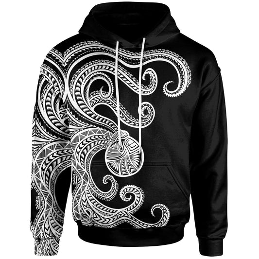 Polynesian Octopus Hoodie Black Color