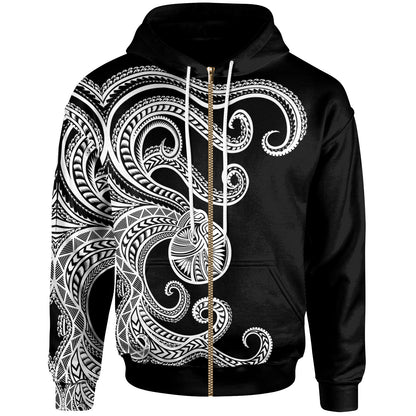 Polynesian Octopus Hoodie Black Color