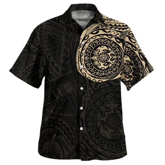 Polynesian Hawaiian Shirt - Polynesian Tattoo Style Version 2 Gold