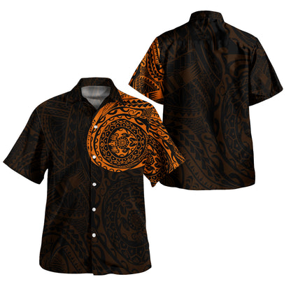 Polynesian Hawaiian Shirt - Polynesian Tattoo Style Version 2 Orange