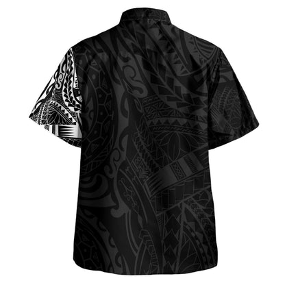 Polynesian Hawaiian Shirt - Polynesian Tattoo Style Version 2 White