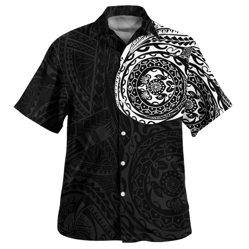 Polynesian Hawaiian Shirt - Polynesian Tattoo Style Version 2 White