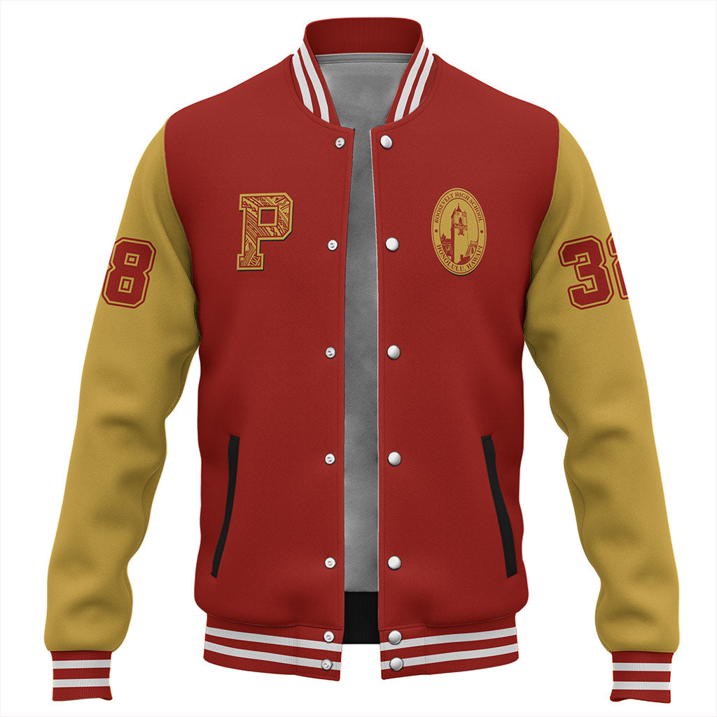 Hawaii Baseball Jacket President Theodore Roosevelt High Schoo Polynesian Letters Style