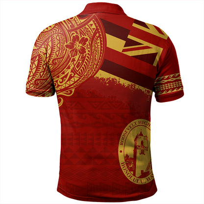 Hawaii Polo Shirt President Theodore Roosevelt High School With Crest Style