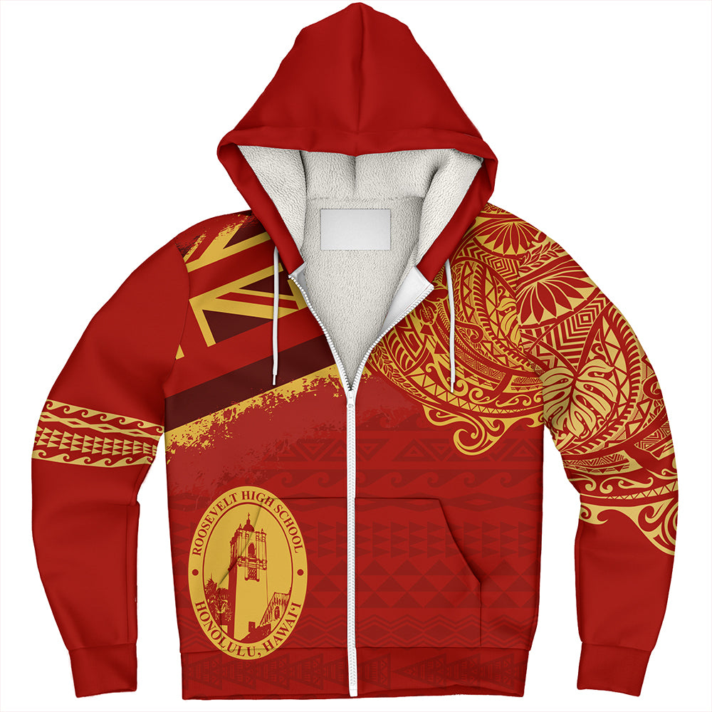 Hawaii Sherpa Hoodie President Theodore Roosevelt High School With Crest Style