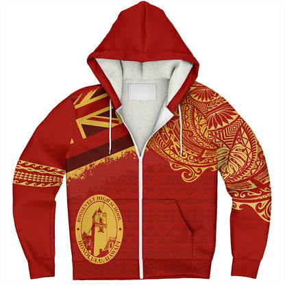 Hawaii Sherpa Hoodie President Theodore Roosevelt High School With Crest Style