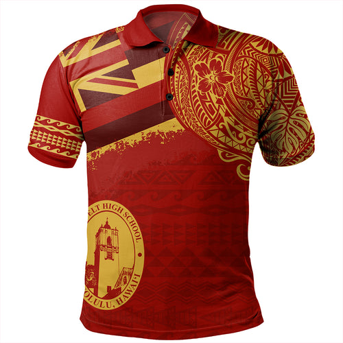 Hawaii Polo Shirt President Theodore Roosevelt High School With Crest Style