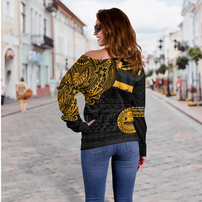 Hawaii Off Shoulder Sweatshirt President William McKinley High School With Crest Style