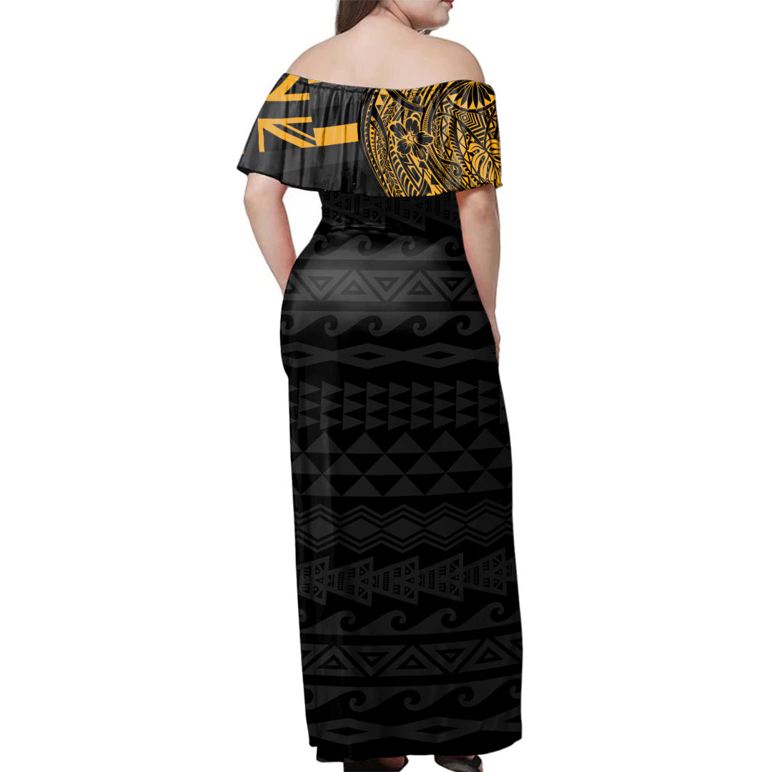 Hawaii Woman Off Shoulder Long Dress President William McKinley High School With Crest Style