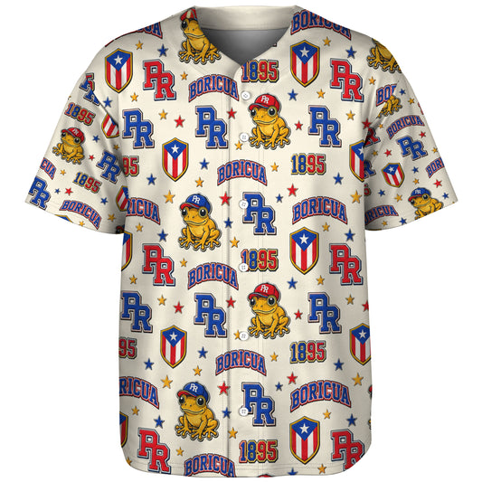 Puerto Rico Baseball Shirt Boricua Coqui Collegiate Pride