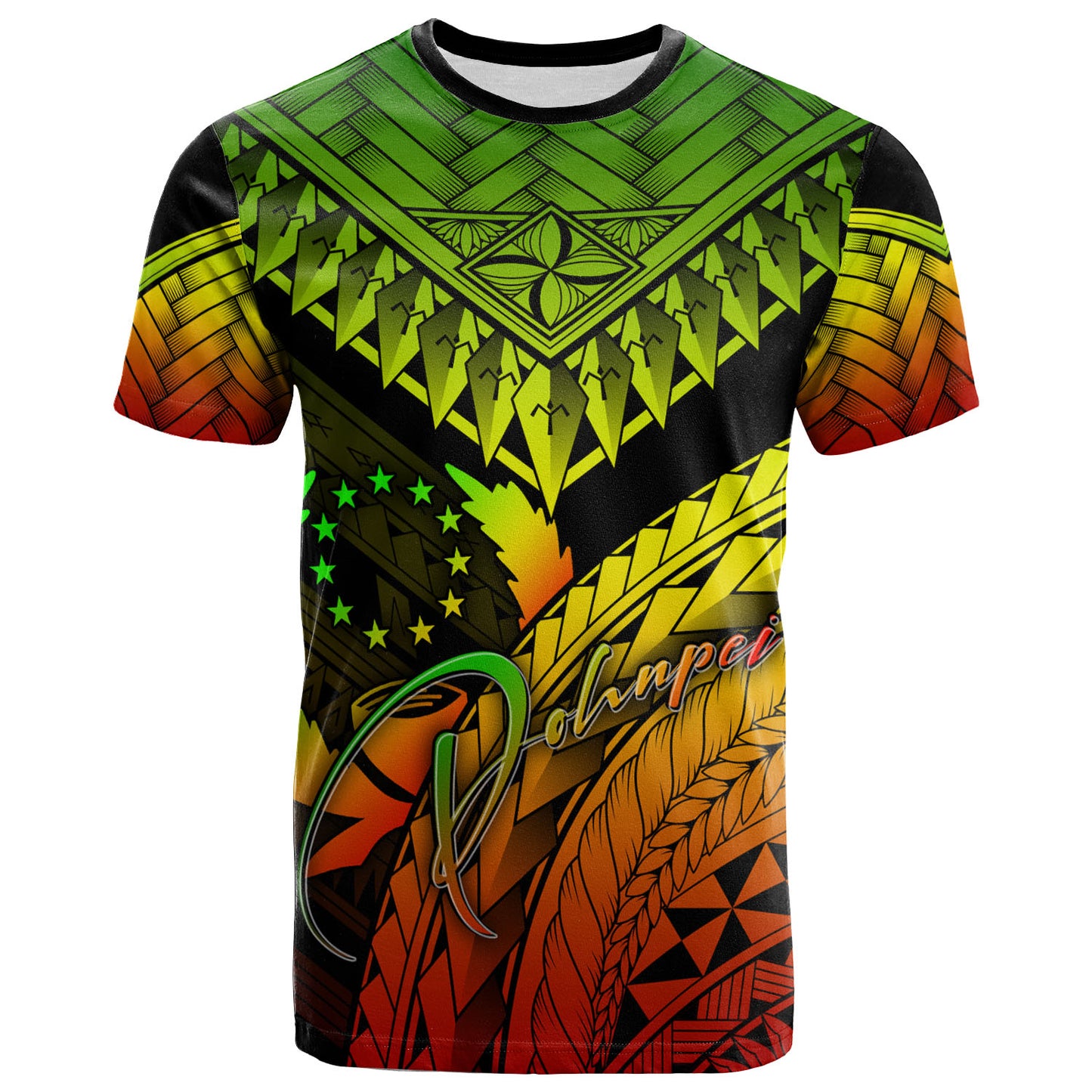 Pohnpei Custom Personalised T-Shirt - Polynesian Necklace and Lauhala