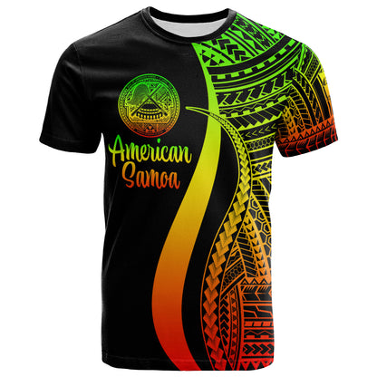American Samoa T-Shirt - Polynesian Tentacle Tribal Pattern