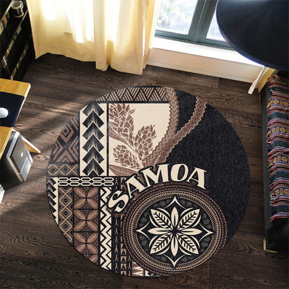 Samoa Round Rug Samoan Siapo Motif Classic Style