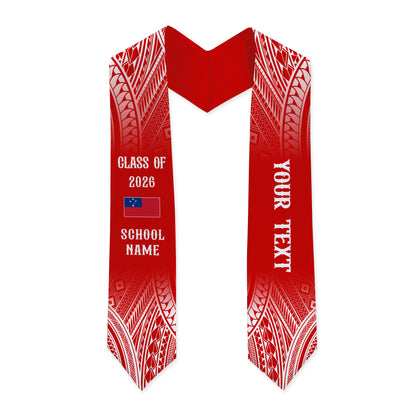 Samoa Graduation Stole Custom 2026 Polynesian Tribal Samoan Flag