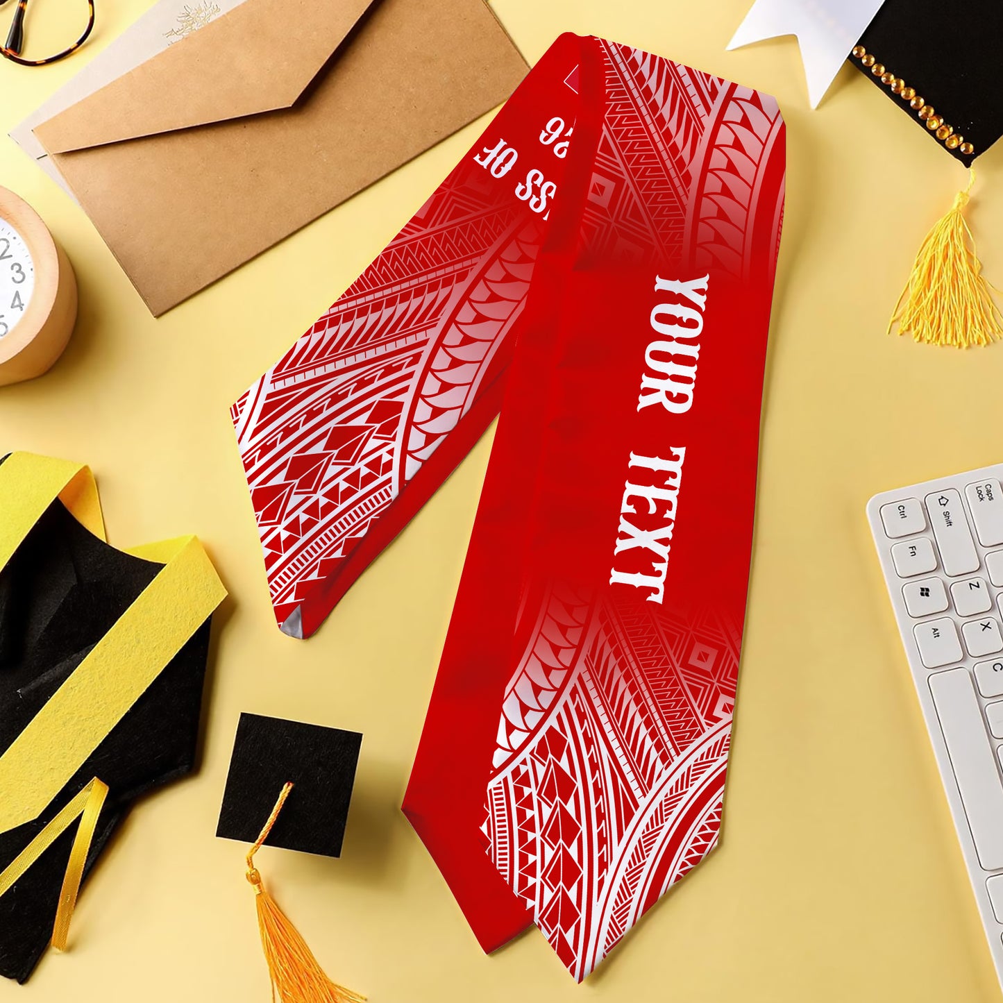 Samoa Graduation Stole Custom 2026 Polynesian Tribal Samoan Flag
