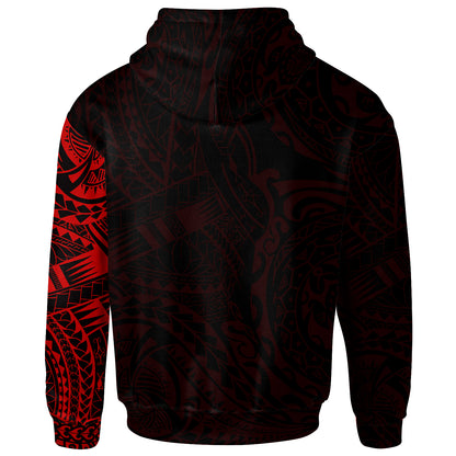 Polynesian Hoodie - Kanaka Maoli Flag Polynesian Tattoo Style Special