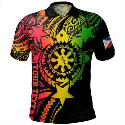 Philippines Filipinos Polo Shirt - Proud To Be Filipino Tribal Sun Batok Reggae Style
