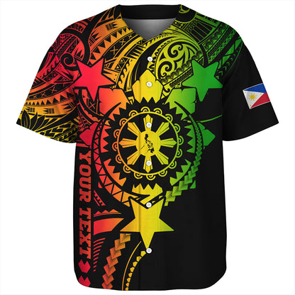 Philippines Filipinos Baseball Shirt - Proud To Be Filipino Tribal Sun Batok Reggae Style