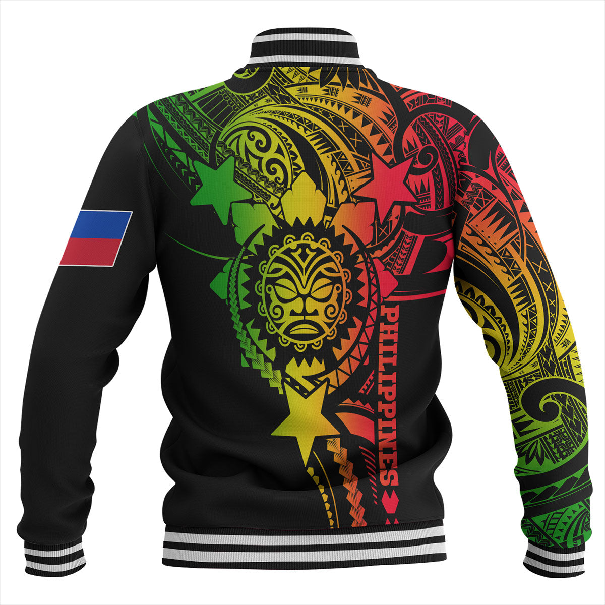 Philippines Filipinos Baseball Jacket - Proud To Be Filipino Tribal Sun Batok Reggae Style