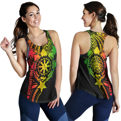 Philippines Filipinos Women Tank - Proud To Be Filipino Tribal Sun Batok Reggae Style