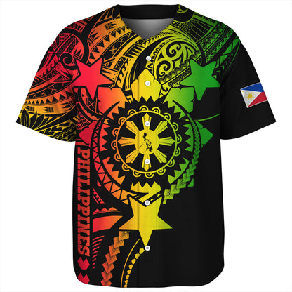Philippines Filipinos Baseball Shirt - Proud To Be Filipino Tribal Sun Batok Reggae Style