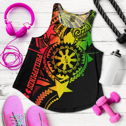 Philippines Filipinos Women Tank - Proud To Be Filipino Tribal Sun Batok Reggae Style