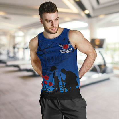 New Zealand Tank Top Silver Fern Lest We Forget Remember