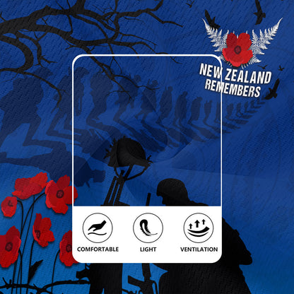 New Zealand Rugby Jersey Silver Fern Lest We Forget Remember