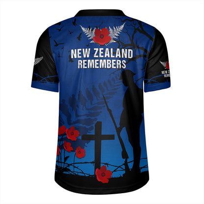 New Zealand Rugby Jersey Silver Fern Lest We Forget Remember