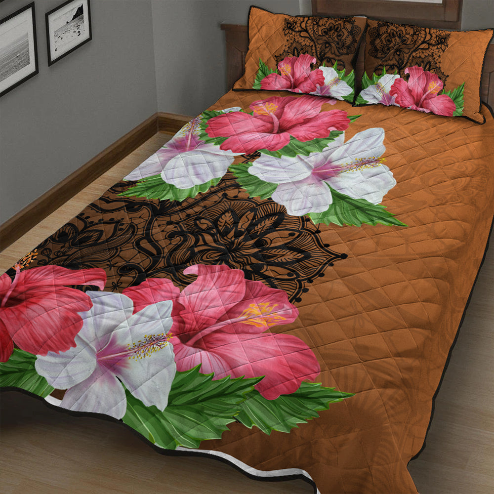 Hawaii Quilt Bed Set Hibiscus Flower Polynesia