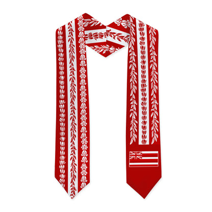 Hawaii Graduation Stole Aloha Flag With Flower Lie Beautiful Ver.1
