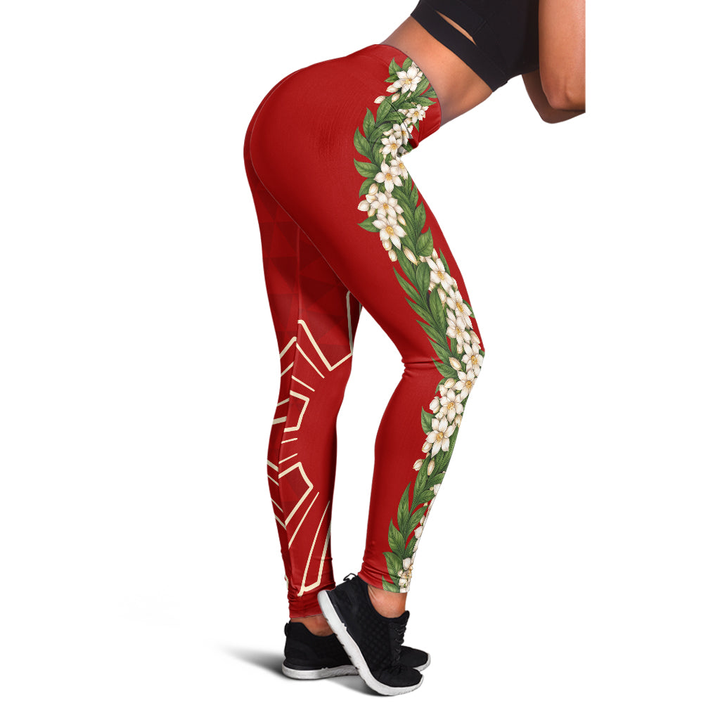 Philippines Filipinos Legging Sampaguita Flower Sun Pattern Island Style
