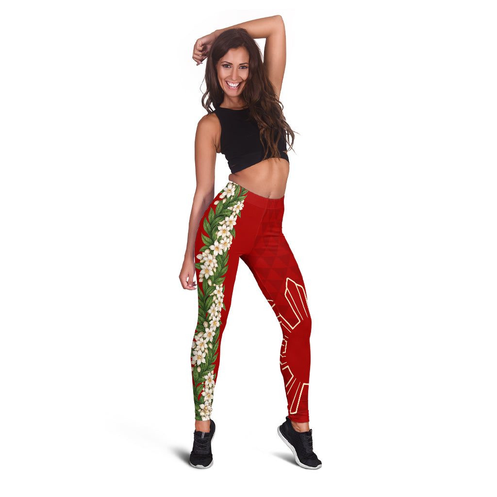 Philippines Filipinos Legging Sampaguita Flower Sun Pattern Island Style