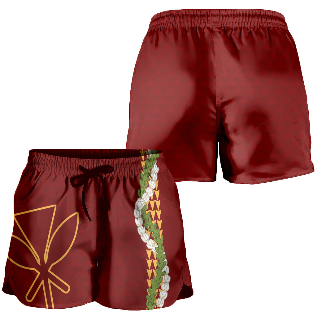 Hawaii Women Shorts Kanaka Maoli Puakenikeni Maile Flower Lei