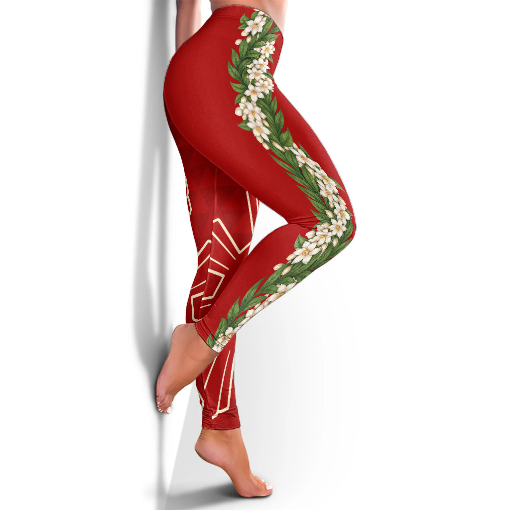 Philippines Filipinos Legging Sampaguita Flower Sun Pattern Island Style