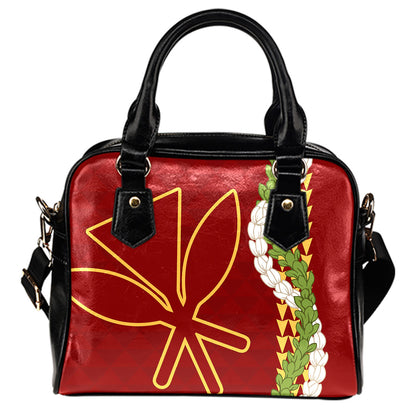 Kanaka Shoulder Handbag Kanaka Maoli Puakenikeni Maile Flower Lei