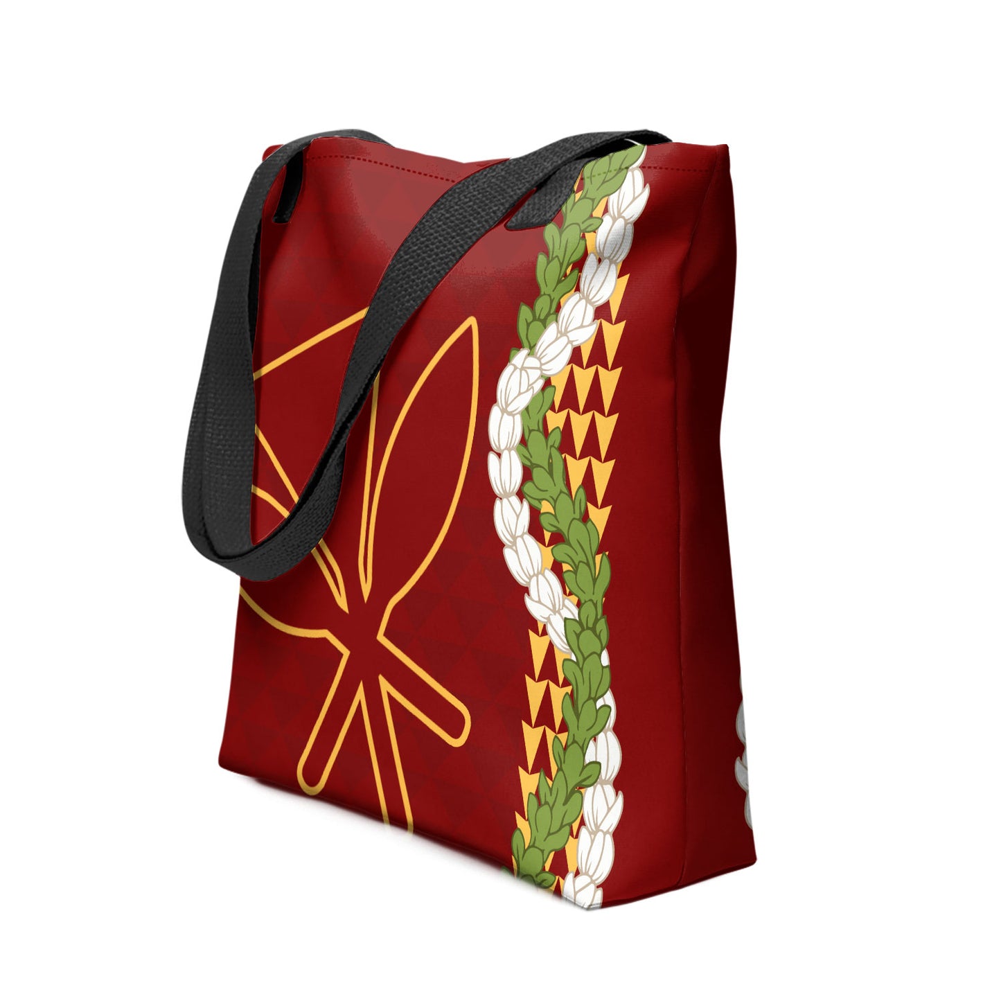 Hawaii Tote Bag Kanaka Maoli Puakenikeni Maile Flower Lei