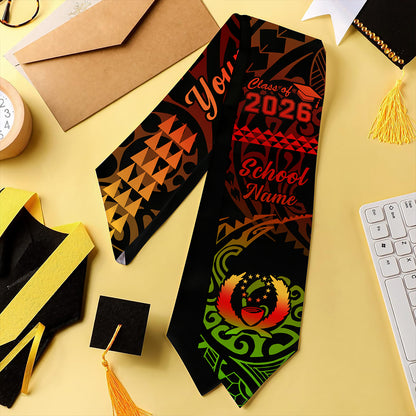 Pohnpei State Graduation Stole Custom Class 2026 Tribal Kakau Style