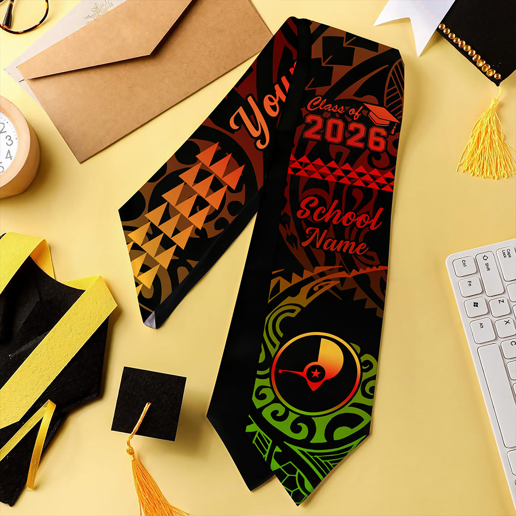Yap State Graduation Stole Custom Class 2026 Tribal Kakau Style